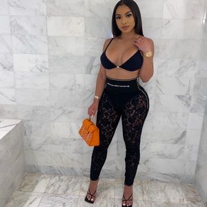 Alexander wang elastic lace leggings